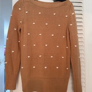 LOFT Tan Sweater with White Dots